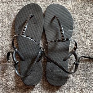 Havaianas beaded sandals